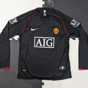Ronaldo #7 2008/09 Manchester United Nike Black Away Retro Longsleeve Jersey